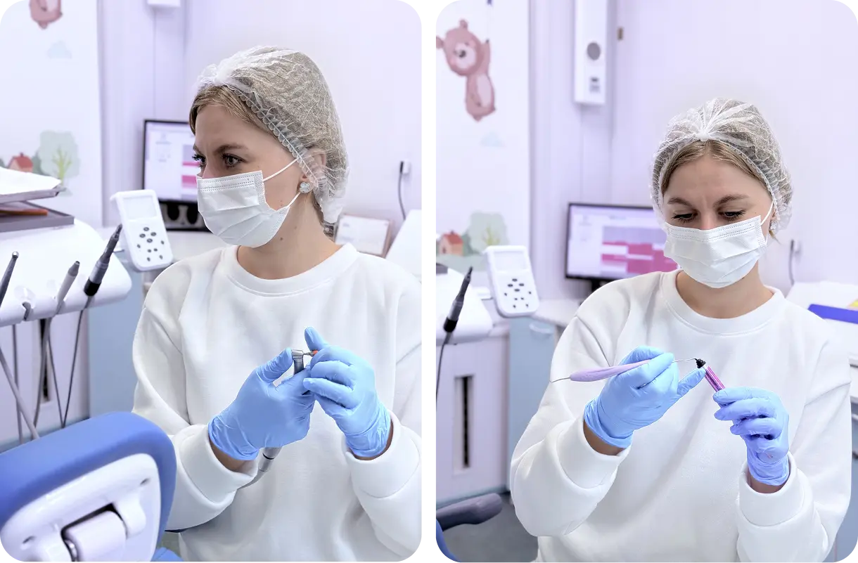 Дитячий стоматолог за роботою